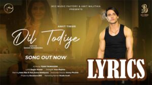 Dil Todiye Lyrics - Ankit Tiwari - Asim Riaz