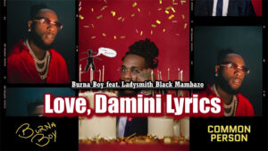 Love, Damini Lyrics - Burna Boy feat. Ladysmith Black Mambazo - Audio Version